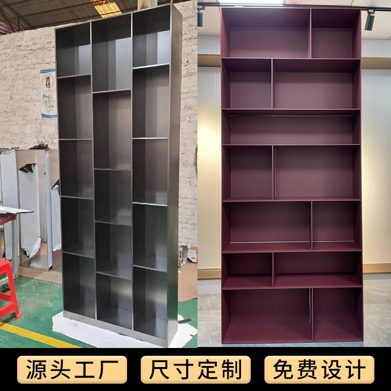 不锈钢书柜钢板柜定制酒柜展示柜浴室壁龛嵌入式电视背景墙装饰柜