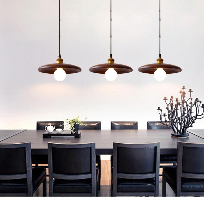 餐厅灯复古咖啡厅创意中式复古茶室书房灯具北欧民宿吧台实木吊灯