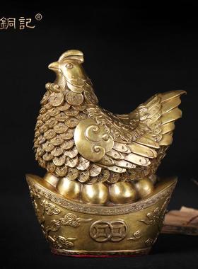 铜鸡 铜母鸡 元宝福鸡 生财有道 母鸡下蛋 元宝母鸡