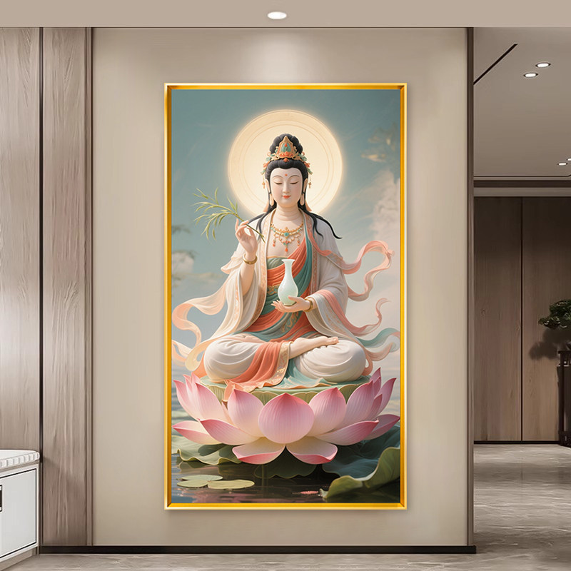 观音菩萨佛像十字绣自己手工中国风精准印花满绣2025新款线绣挂画