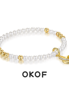 OKOFS925银珍珠情侣手链不撞款