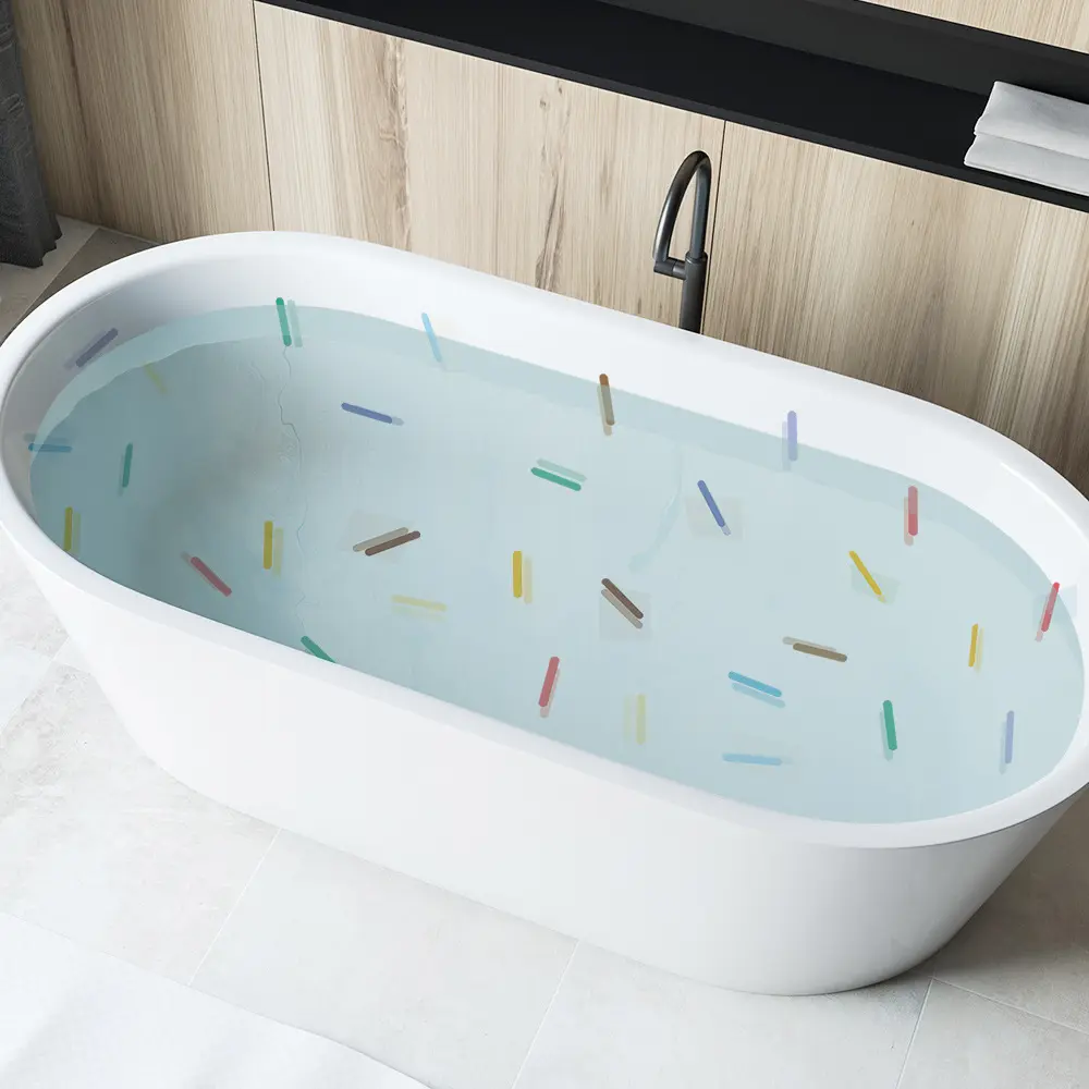 尚易spz-b121彩色线条防水墙贴自粘防滑浴缸装饰浴缸贴纸