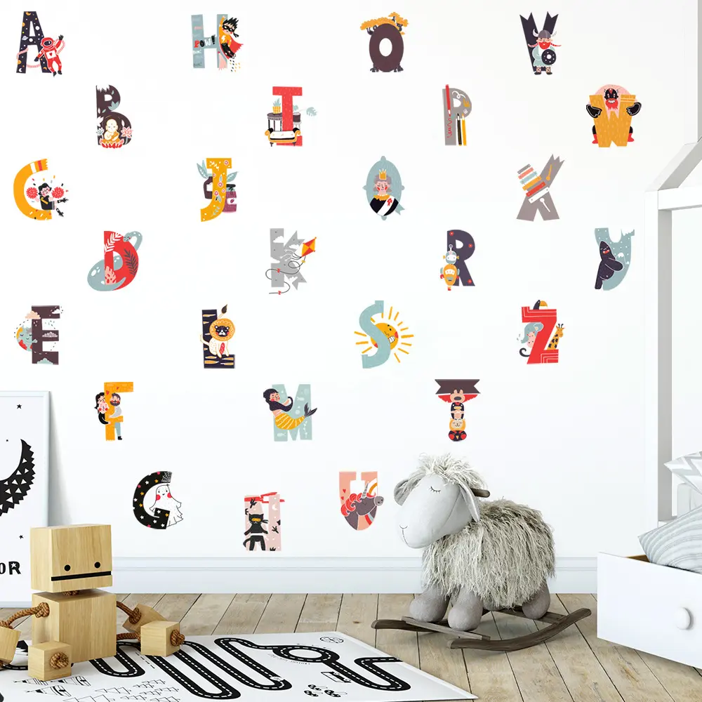 尚易sp-s0103创意26个英文字母墙贴纸自粘少儿房背景装饰墙贴