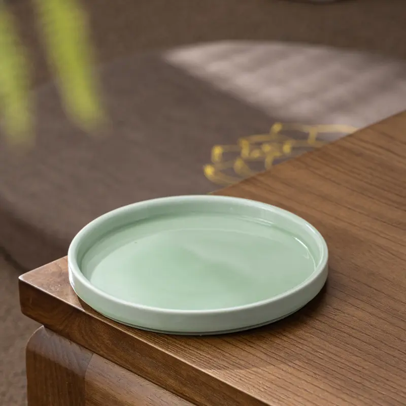 陶瓷托盘哥窑托盘花盆底座大号托盘隔热垫紫砂盆垫批量