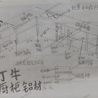 瓷砖橱柜白色特厚转角立柱大山槽铝合金铝O型材转角柱全套配件