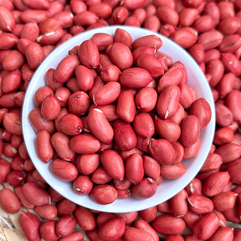 新鲜晒干红衣花生米农家自种生花生5斤装新货红皮生花生仁四粒红