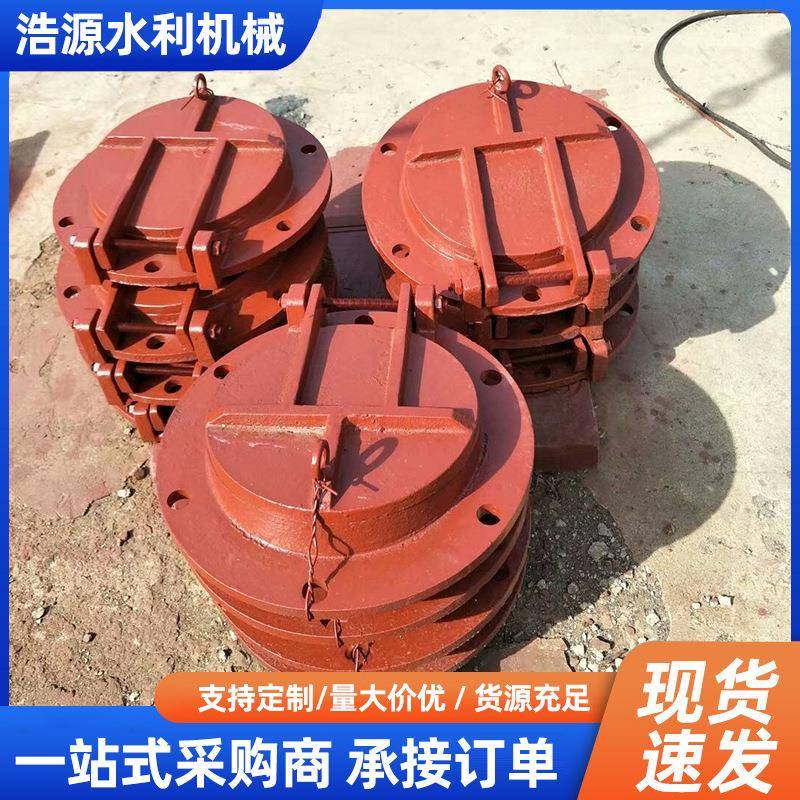 铸铁拍门不锈钢拍门水库排水鱼塘河道防倒灌圆形钢制玻璃钢拍门