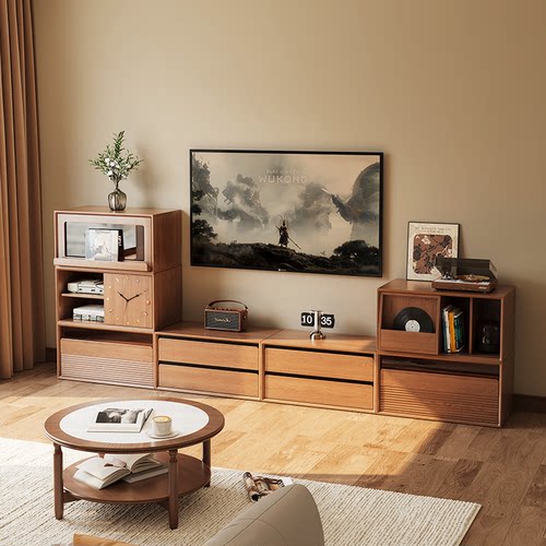 实木模块自由组合格子柜书柜斗柜