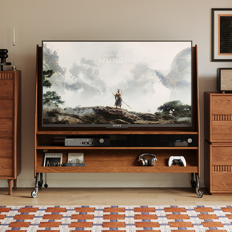 实木电视机支架可移动电视柜家用客厅小户型落地碳素钢电视机架子,住宅家具,电视柜,淘宝优惠券,粉丝福利购,淘宝优惠卷
