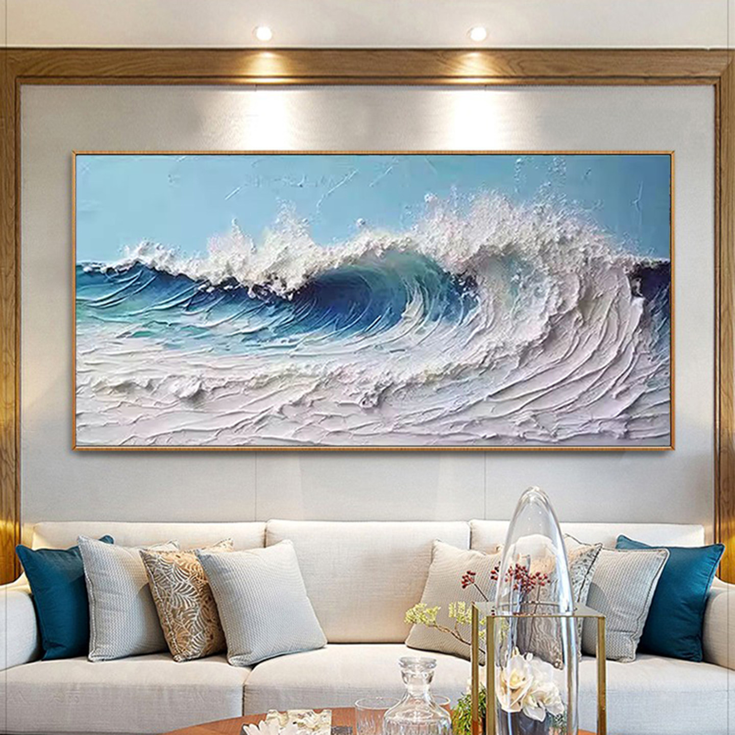 纯手绘油画风景印象挂画餐厅远山沙发过道背景客厅装饰画艺术挂画