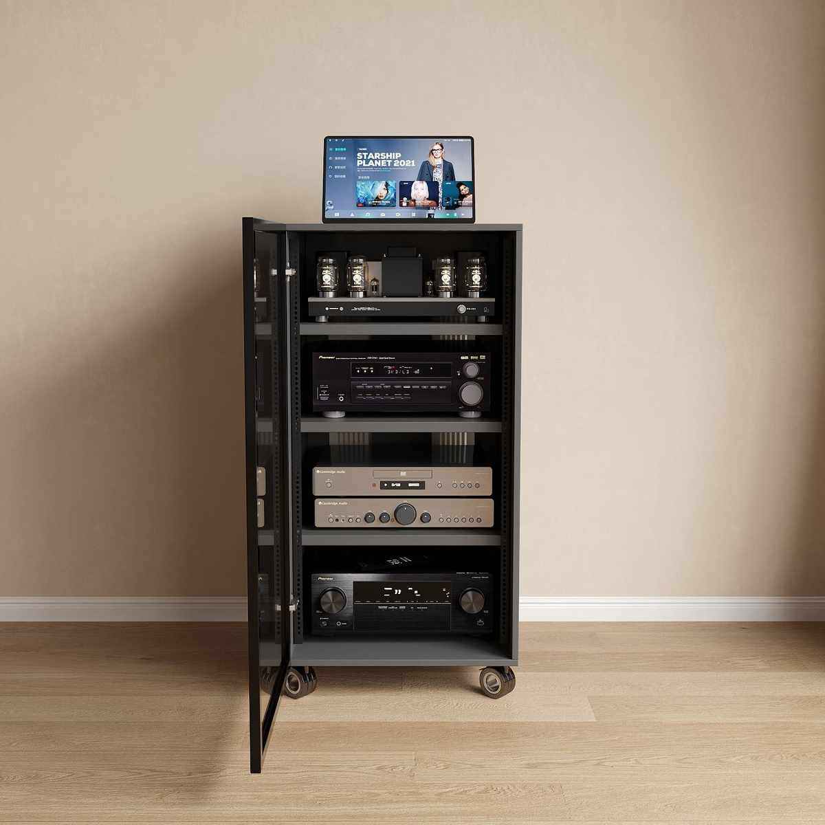 音响放置架音响柜音响架点歌柜点歌台影音柜功放柜功放架带轮机柜