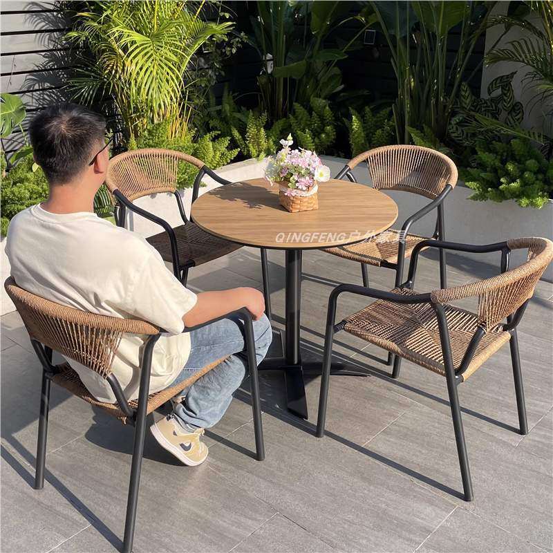 北欧户外藤编桌椅折叠圆桌方桌室外庭院别墅露天花园藤椅防水防晒,住宅家具,阳台椅,淘宝优惠券,粉丝福利购,淘宝优惠卷