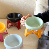 petparty宠物碗猫碗深口喝水碗高架护颈宠物碗防黑下巴陶瓷猫碗