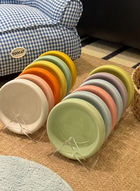 pecolo日版宠物碗猫碗浅口碗甜品碗陶瓷狗碗猫粮碗釉下彩纯色碗