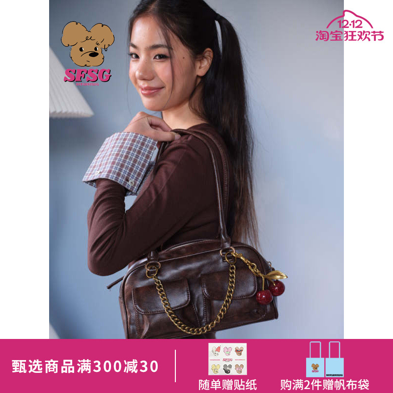 SFSG x 保龄球包做旧亮面复古百搭时髦腋下包2025冬季新品