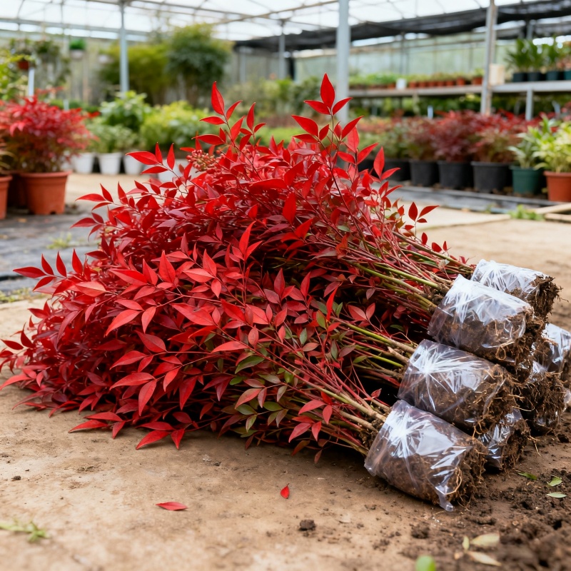 火焰南天竹盆栽树苗客厅绿植室外庭院地栽植物大颗工程苗绿化苗木