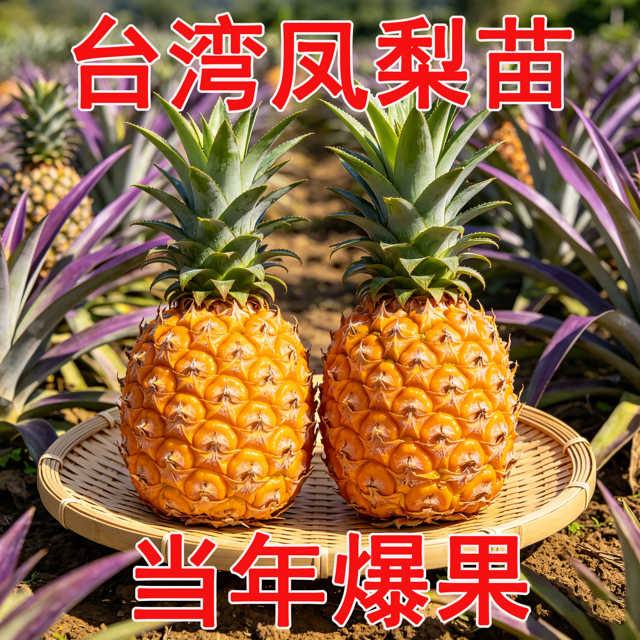 台湾金钻凤梨苗阳台庭院盆栽 地菠萝果树苗南方盆栽地栽带叶