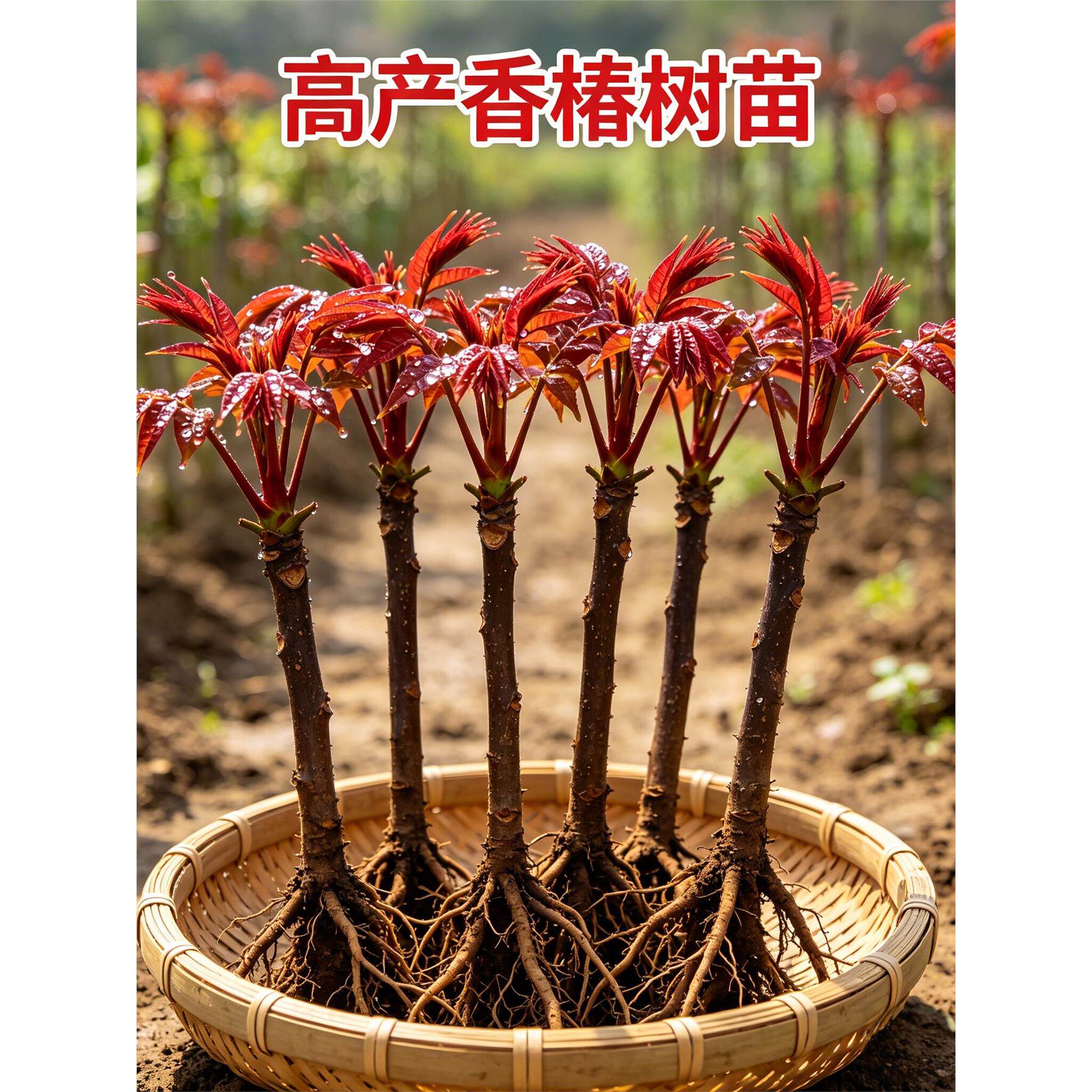 正宗红油香椿苗树四川矮化红椿树苗可食用阳台种植香椿芽蔬菜种子
