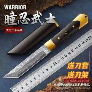 大马士革VG10钢菊田户外水果刀迷你高硬度锋利小直刀锻打手工小刀