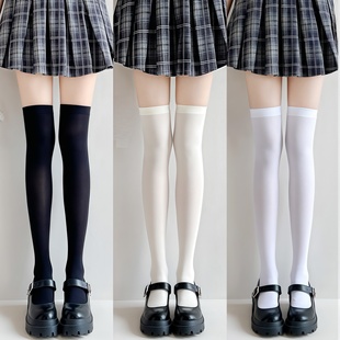 JK小腿袜女压力袜子洛丽塔白色半截过膝袜丝袜大腿长筒袜奶白瘦腿