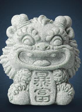 青砂石暴富麒麟中式茶宠桌面摆件装饰送礼鱼缸假山造景茶宠摆件