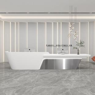 公司美容院前台简约现代收银台烤漆健身房培训机构酒店接待台吧台