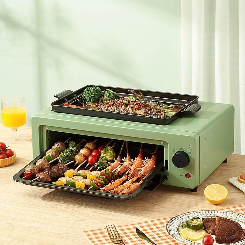 电烧烤炉家用商用无烟烤串机室内烤羊肉串电烤盘烤鱼炉大功率烤箱