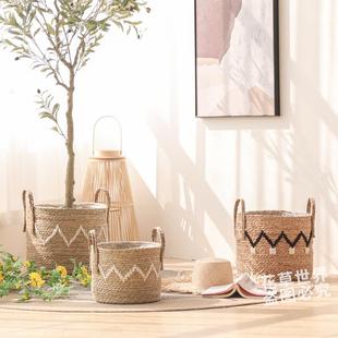 藤编编织花盆绿植大套盆花篮家居客厅阳台店铺民宿软装陈列装饰品