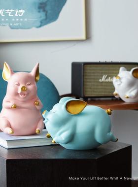 北欧风可爱金猪摆件存钱罐招财童零钱储蓄罐福建省厦门市出品