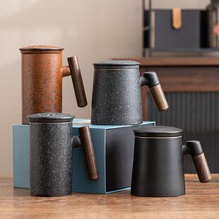 泡茶杯陶瓷水杯子男办公室大容量带过滤带盖子茶具情侣款送礼盒刻