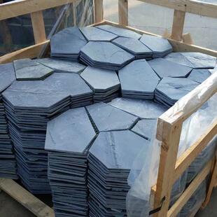 天然青石板户外庭院防滑地砖不规则碎拼冰裂纹别墅彷古文化石壁砖