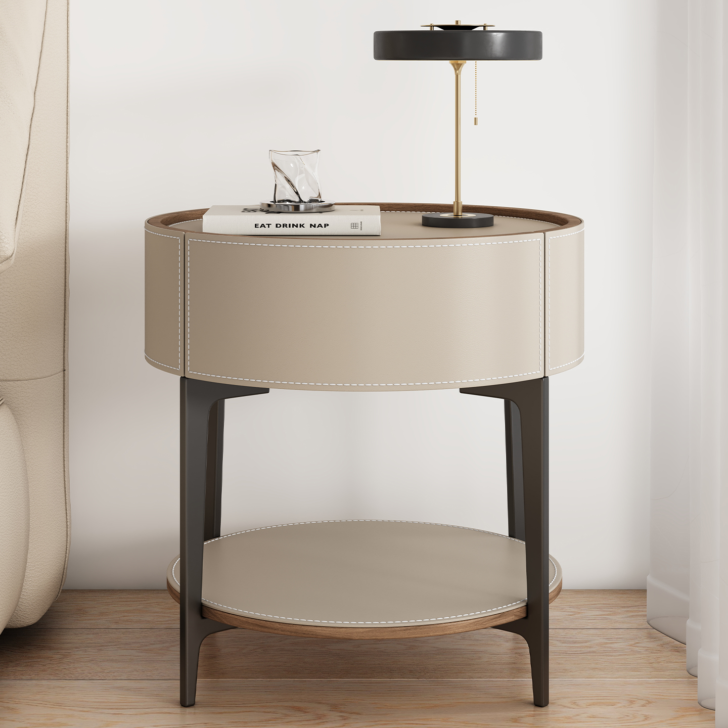 意式极简床头柜多功能储物柜茶几