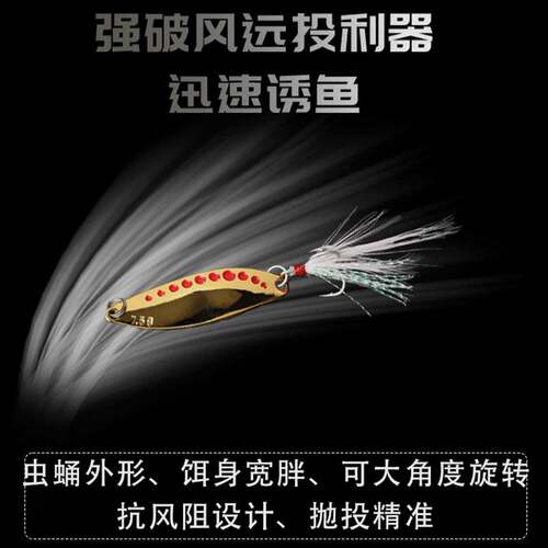 路亚饵金属亮片红点水蛭血槽三本钩远投路亚饵翘嘴鲈鱼饵铁板鱼饵