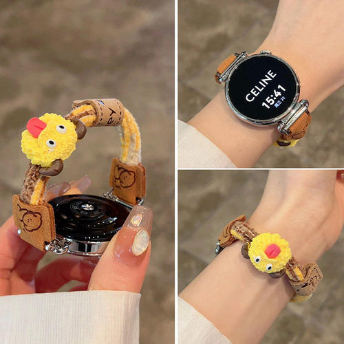 适用华为GT6夏天GT5新款小怪兽皮筋弹力发圈表带运动Watch54华为gt4可爱FIT5/FIT4Pro创意智能GT3gt2/GT1透气