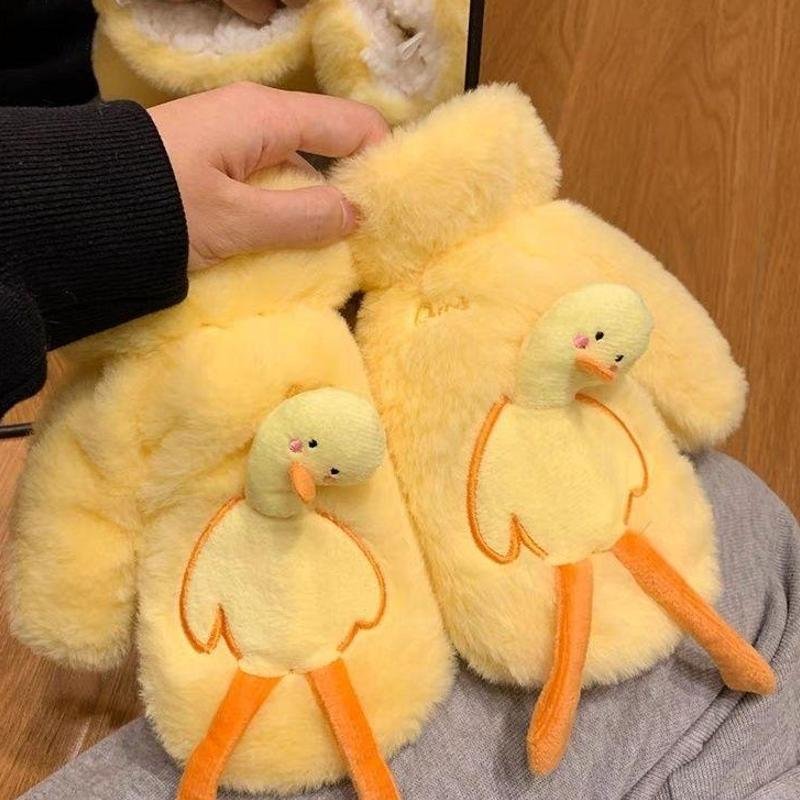 小黄鸭骑行手套女冬季服饰二件套