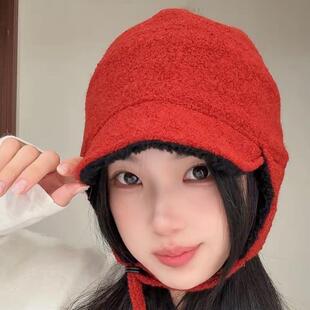 2025李兰迪同款双面护耳飞行帽帽子冬季帽女户外加厚保暖防寒帽