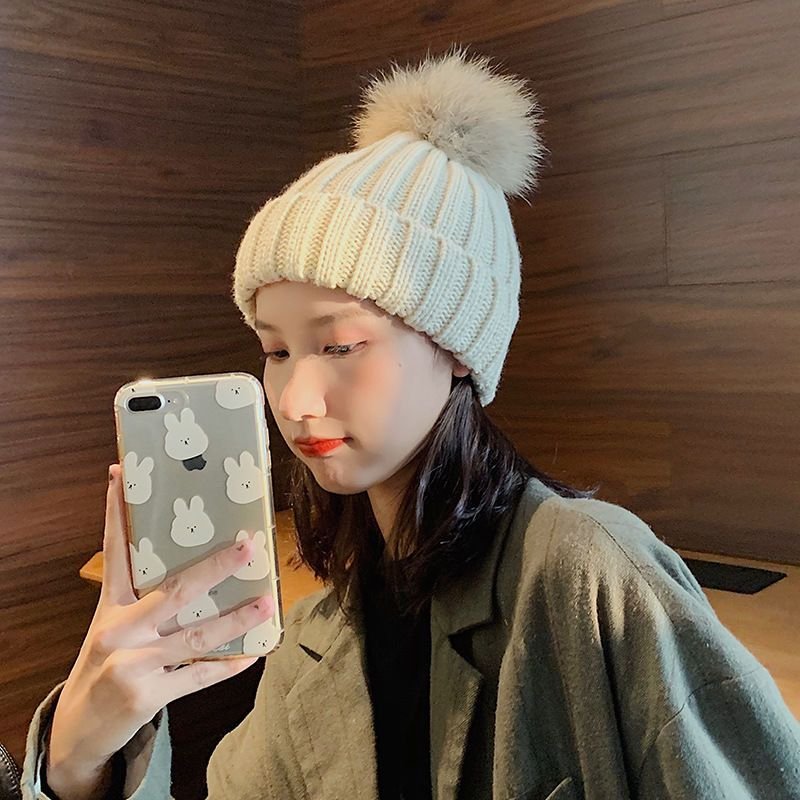 帽子女冬季韩版加厚保暖针织帽百