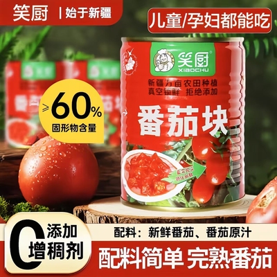 【配料干净】新疆有机番茄块罐头
