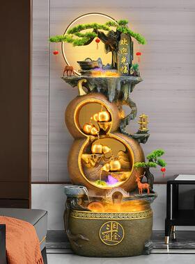 中式葫芦假山流水喷泉摆件客厅玄关店铺开业新居乔迁送礼装饰礼品