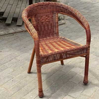 1.1万人已购买椅子藤椅圆线编加粗加固靠背扶手单人外桌椅老人椅