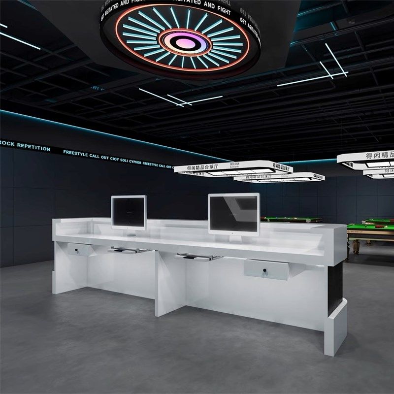 公司前台电竞酒店吧台烤漆接待台科技感网咖酒吧台球厅收银台定制,商业/办公家具,前台/柜台,淘宝优惠券,粉丝福利购,淘宝优惠卷