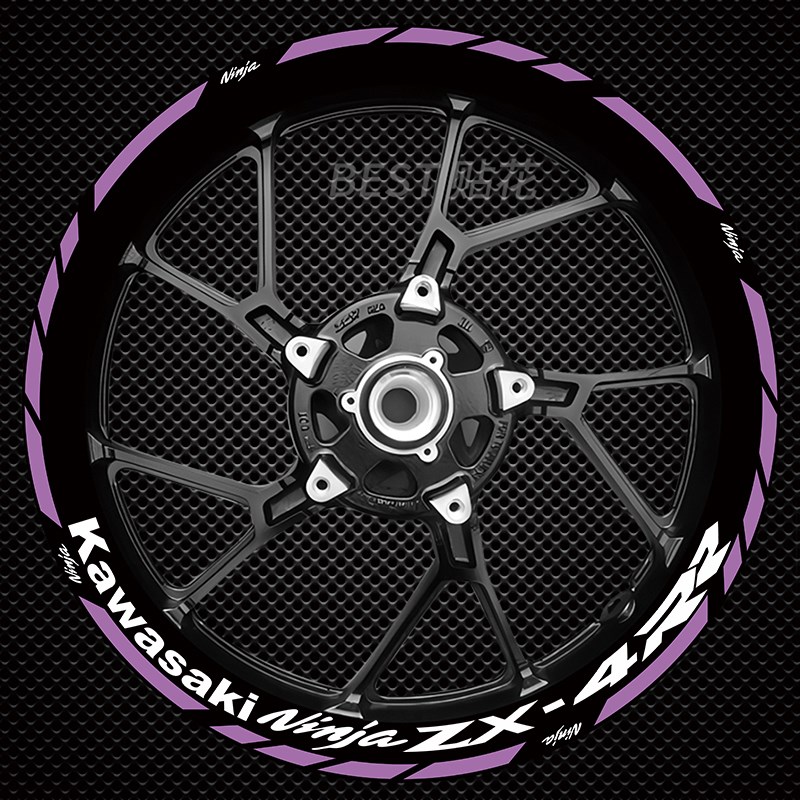 适用川崎ZX4RR ZX4R反光轮毂贴改装轮圈贴纸轮毂钢圈装饰贴花配件