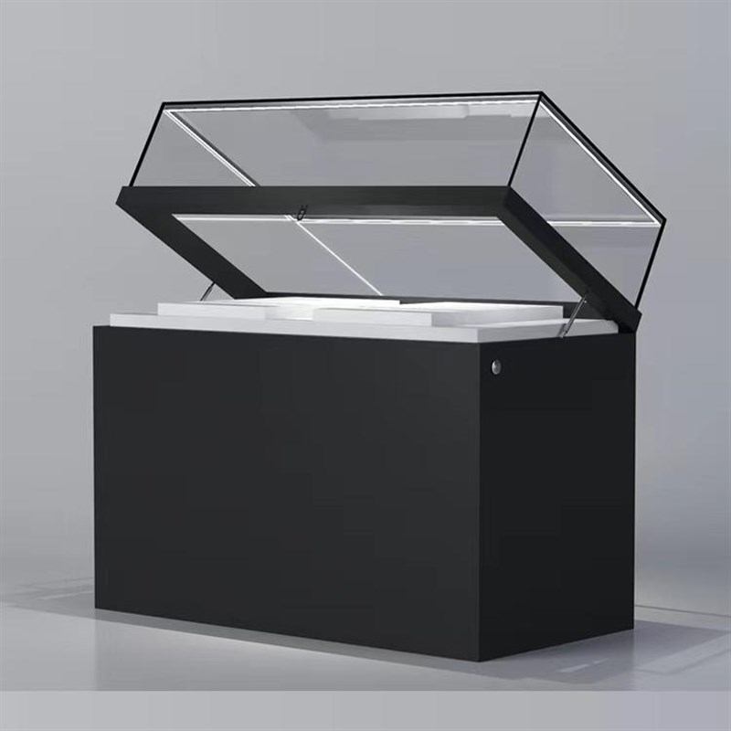 液压博物馆展示柜古董字画文物纪念馆玻璃柜台金属烤漆产品展览柜