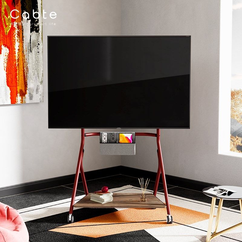 CABTE可移动电视柜电视支架落地式带轮推车简约北欧风艺术支架子,大家电,电视机架,淘宝优惠券,粉丝福利购,淘宝优惠卷