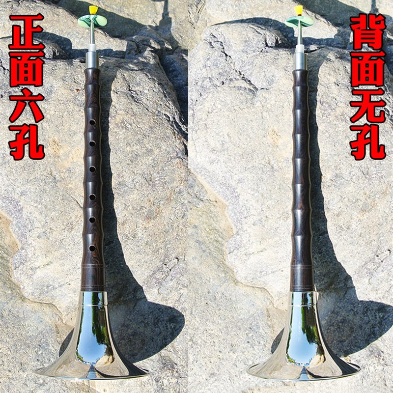 笛子唢呐乐器 全套乌木杆六孔唢呐6孔大中小号成人儿童初学者