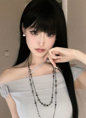 复古辣妹做旧长款双层项链波西米亚风花卉串珠叠戴锁骨链小众颈链