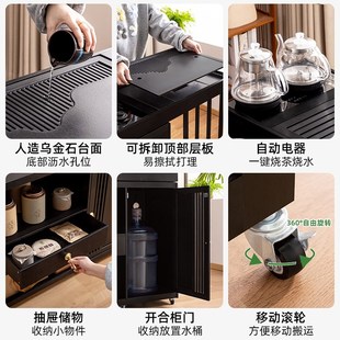 高端阳台客厅茶几泡茶桌子 移动茶桌小茶台烧水壶一体家用2025新款