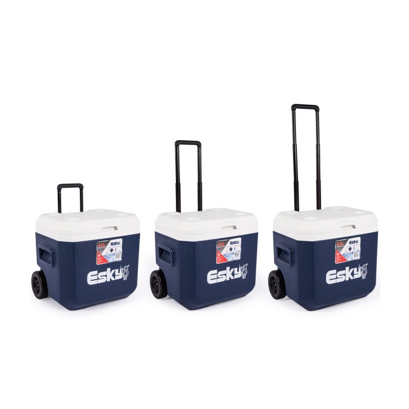ESKY带轮拉杆保温箱52L冷藏箱车载冰箱户外保冷大容量钓鱼箱塑料