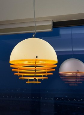 中古奶油风日落橙色餐厅吊灯吧台岛台设计师水吧橱窗包豪斯氛围灯