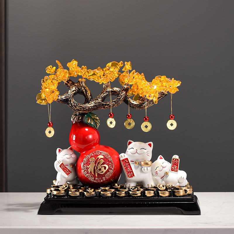 福禄葫芦摆件客厅轻奢高档陶瓷